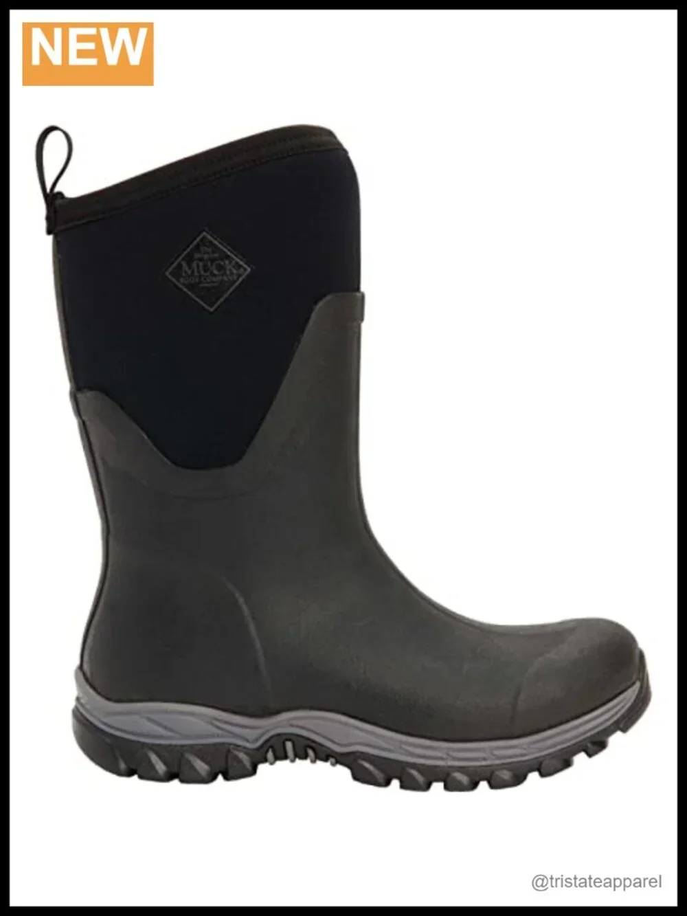 Women's 12-Inch Mid Boot Waterproof Fleece Lined Neoprene Rubber Pull-On Snow